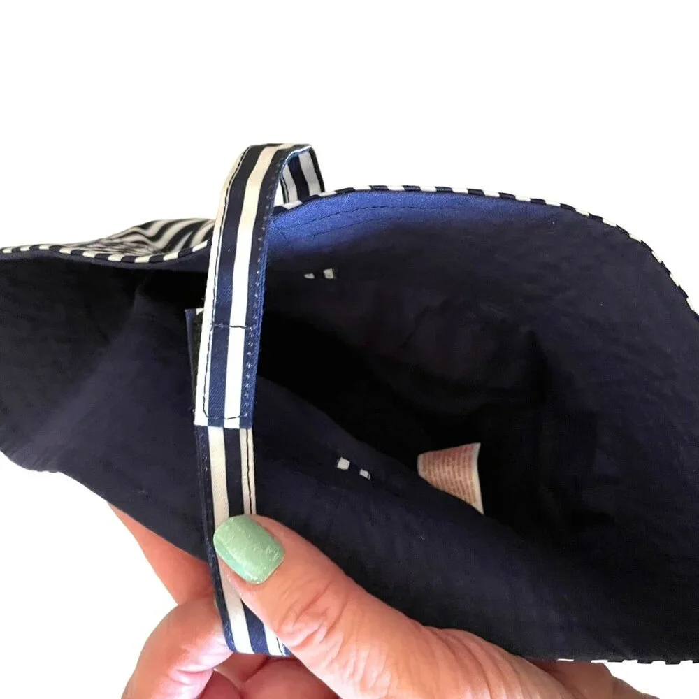 Baby Bucket Hat 12 to 18M Recycled Polyester Striped Navy White